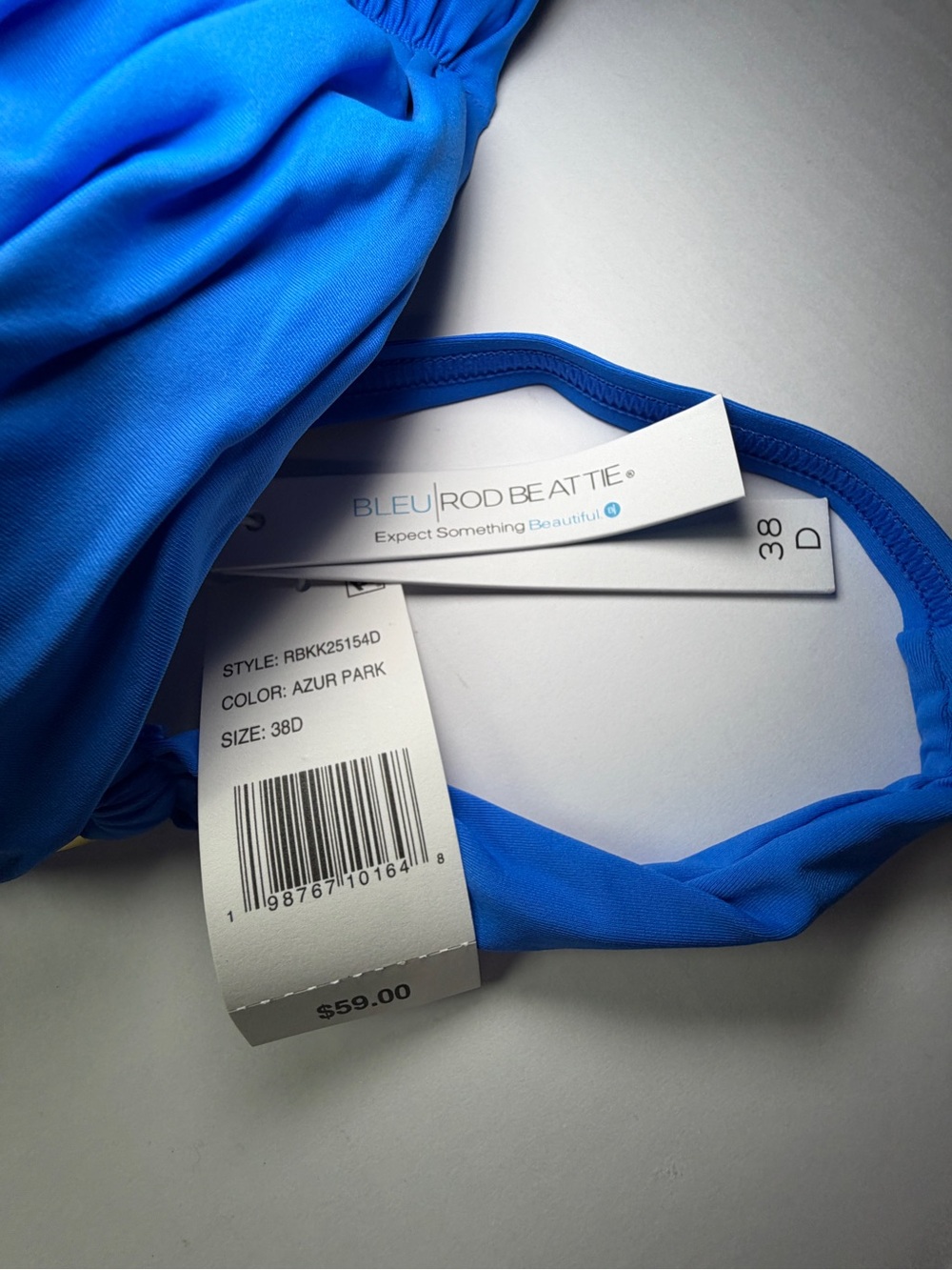 Bleu Rod Beattie Azur Park Bikini Top in Bright Blue 38D - Picture 2 of 5